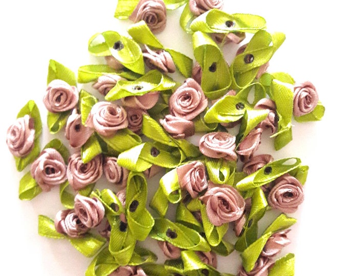 20 Small Satin Roses Taupe Chestnut Glazed 2 Cm - Etsy