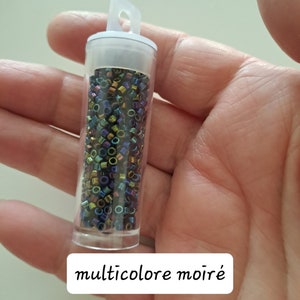 Seed glass beads tube 10 g 7 colors to choose from multicolore moiré