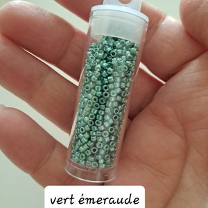 Seed glass beads tube 10 g 7 colors to choose from vert émeraude