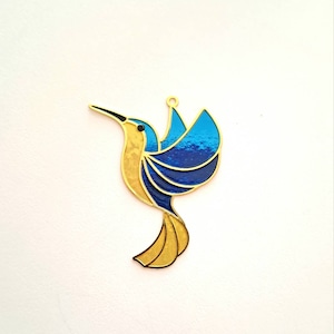 1 pingente beija-flor colorido esmaltado