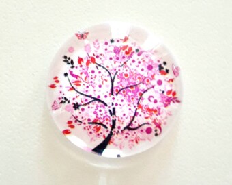 Cabochon resin, tree of life theme, 20 mm