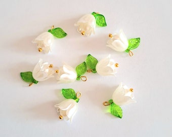 1 lily of the valley resin charm