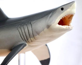 Scultura di squalo bianco in scala, modello Tiburon Pointer, pesce da gioco