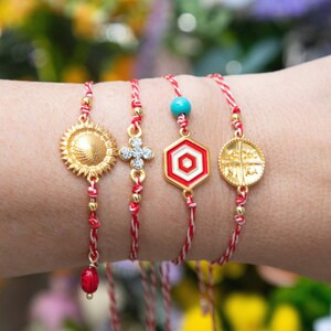 Martis Bracelet: Greek Spring Red & White Cord Bracelet