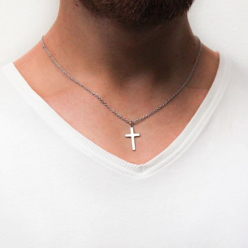 Mens Cross Necklace Etsy