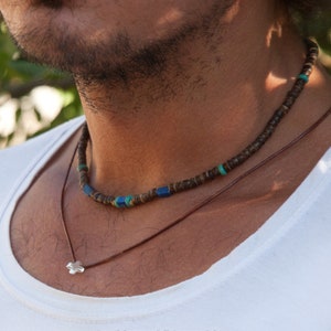 Tribal herenketting, surfketting heren, bohoketting heren, boho herenketting heren van VintageRoseGallery