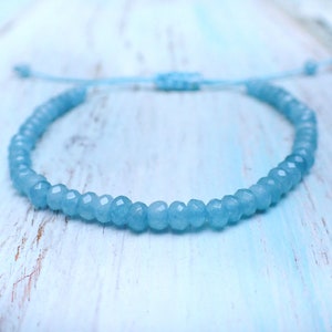 Blue Jade Gemstones Bracelet , Blue Jade Stack Bracelet, Layered Gemstones Bracelet, Friendship Bracelet by VintageRoseGallery zdjęcie 7