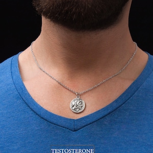 Mens Coin Necklace, Alexander The Great Mens Necklace, Ancient Greek Silver Coin Necklace, Alexander the Great  by VintageRoseGallery