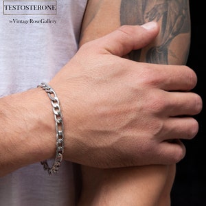Mens Figaro Chain Bracelet: Stainless Steel Jewelry Gift