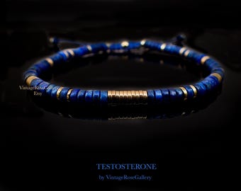 Mens Lapis Lazuli Minimalist Bracelets, Minimal Lapis Gemstones Bracelets, Luxury Bracelets ,Luxury Bracelets by VintageRoseGallery