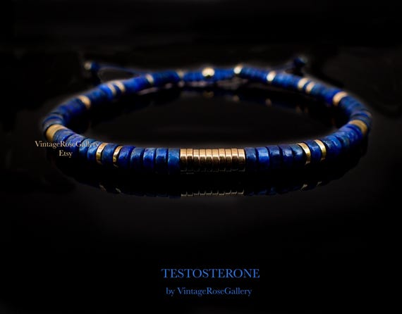 Mens Lapis Lazuli Minimalist Bracelets, Minimal Lapis Gemstones Bracelets, Luxury Bracelets ,Luxury Bracelets by VintageRoseGallery