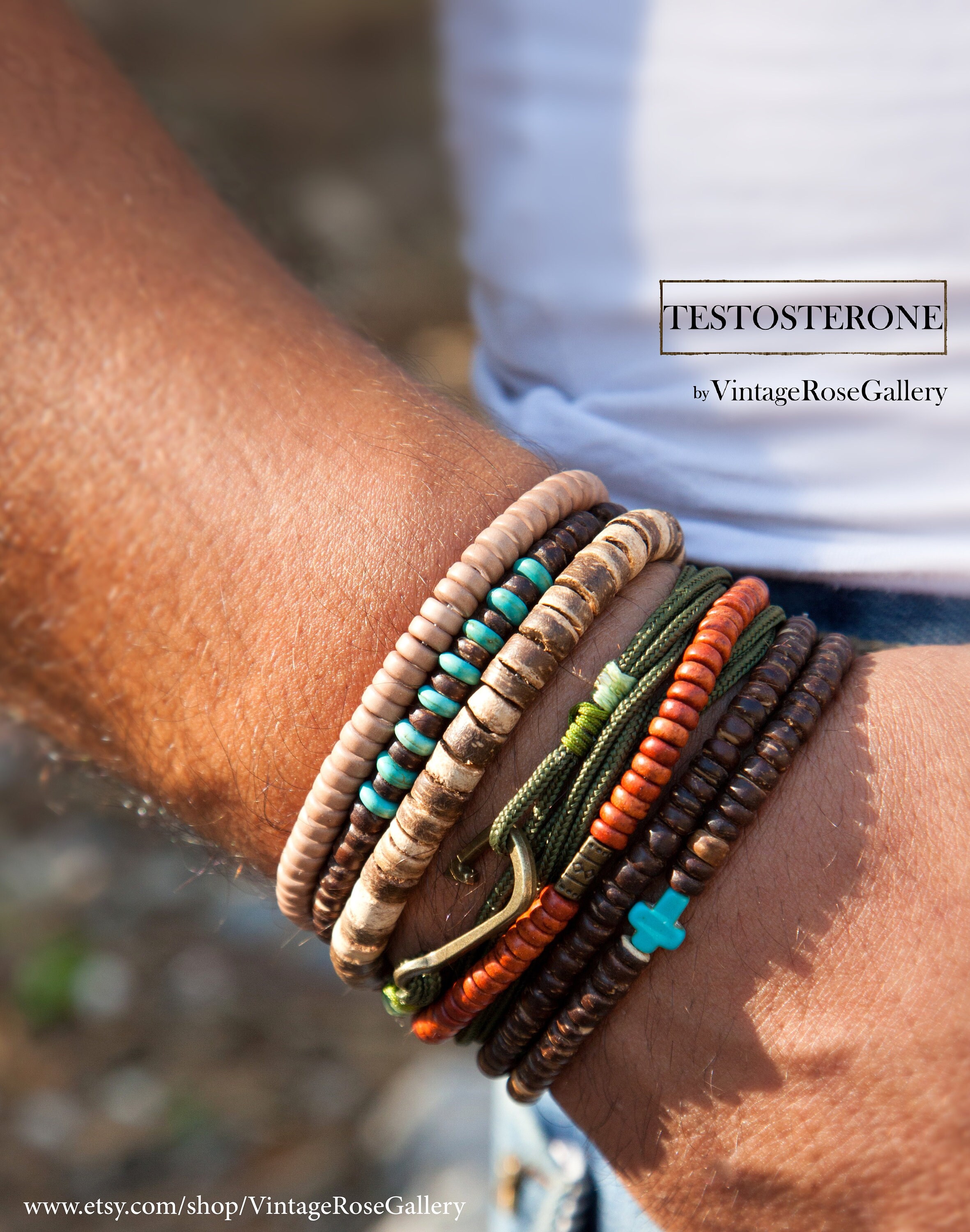 Men's Tribal Bracelet Boho Men Bracelet Turquoise Etsy