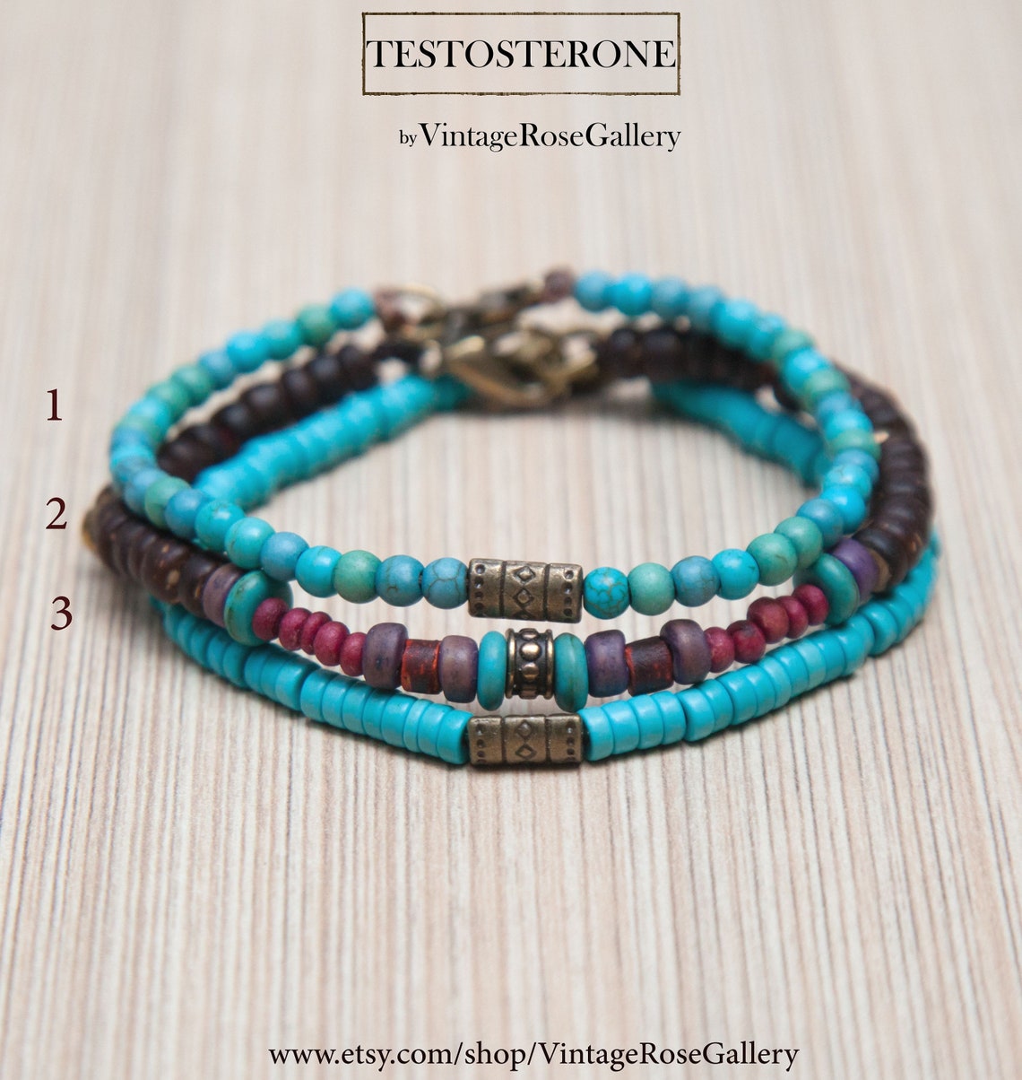 Mens Tribal Bracelets Boho Men Bracelet Turquoise Gemstones Etsy