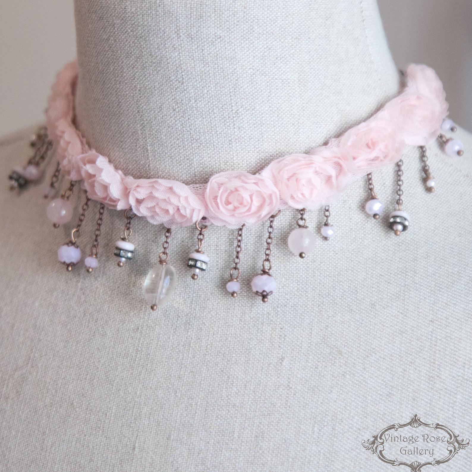 Bridal Pink Choker Pink Choker Lace Choker Wedding Tulle Etsy