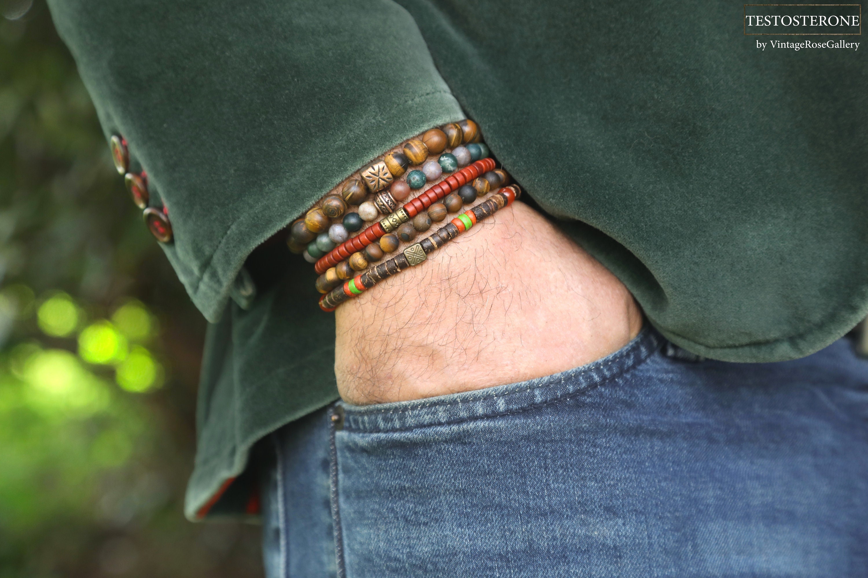 Mens Bracelet Bead, Set Boho Bracelet, Tribal Mens Bracelet Mens Bracelet Bead, Set Boho Bracelet, Tribal Mens Bracelet
