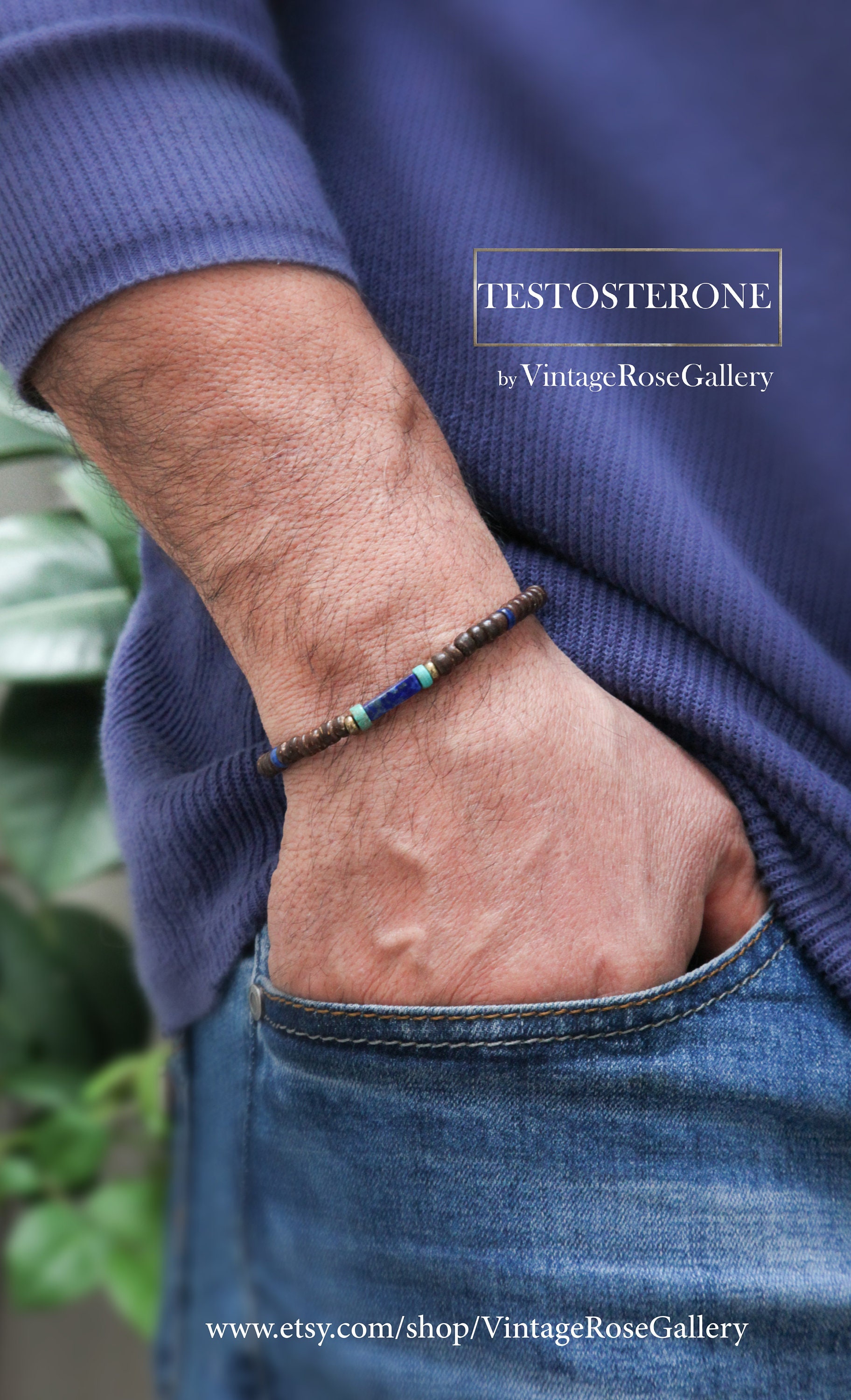 Men's Tribal Bracelet Boho Mens Bracelet Lapis Lazuli Etsy