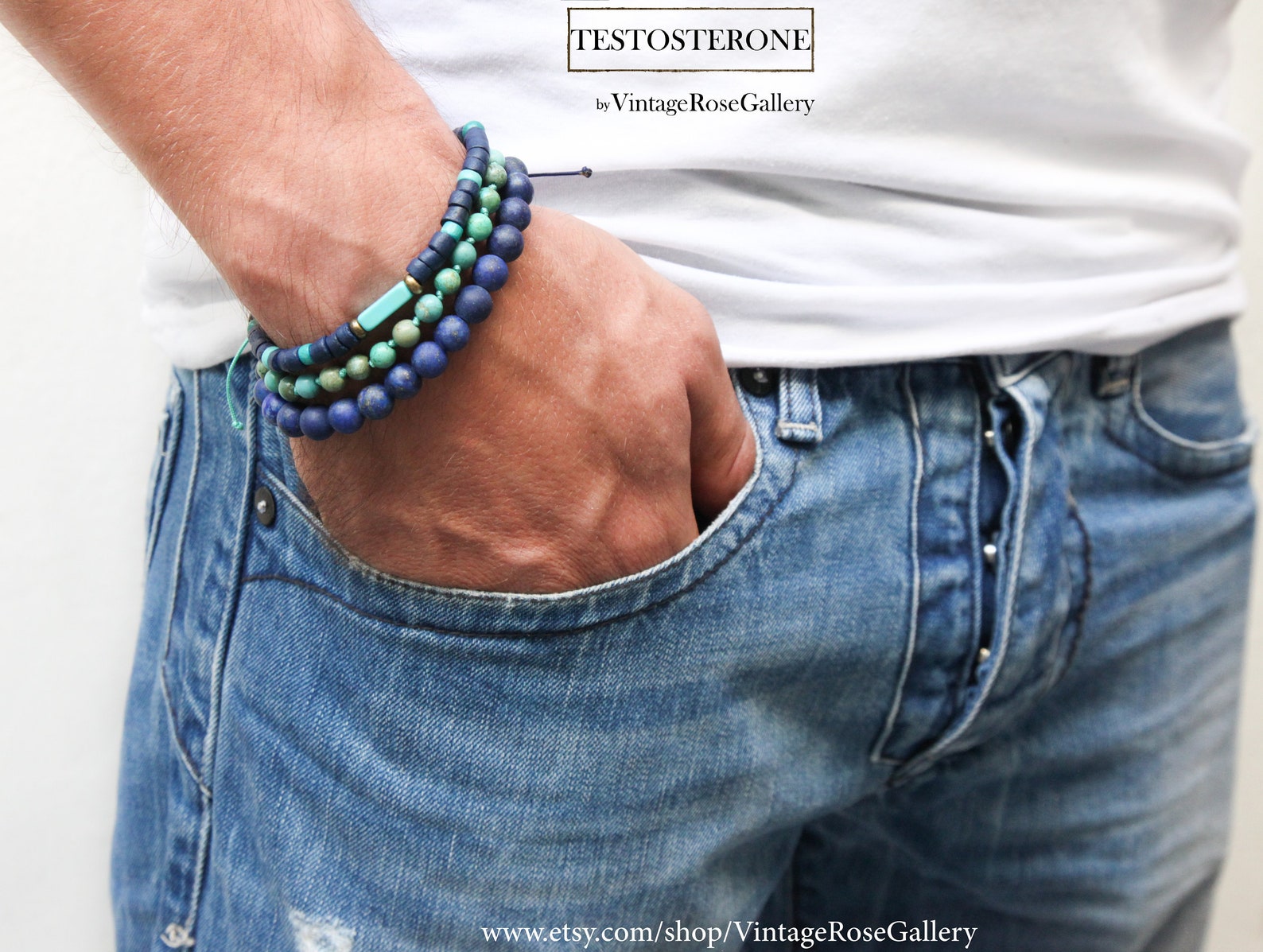 Mens Tribal Bracelets Turquoise Lapis Boho Mens Bracelet Etsy