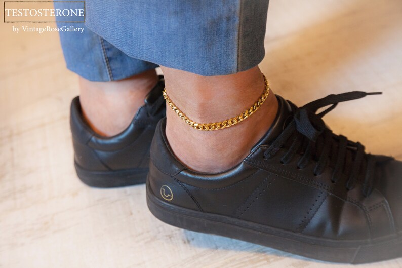 Gold Chain Anklet for Men 7mm Gold Anklet for Men Mens Etsy