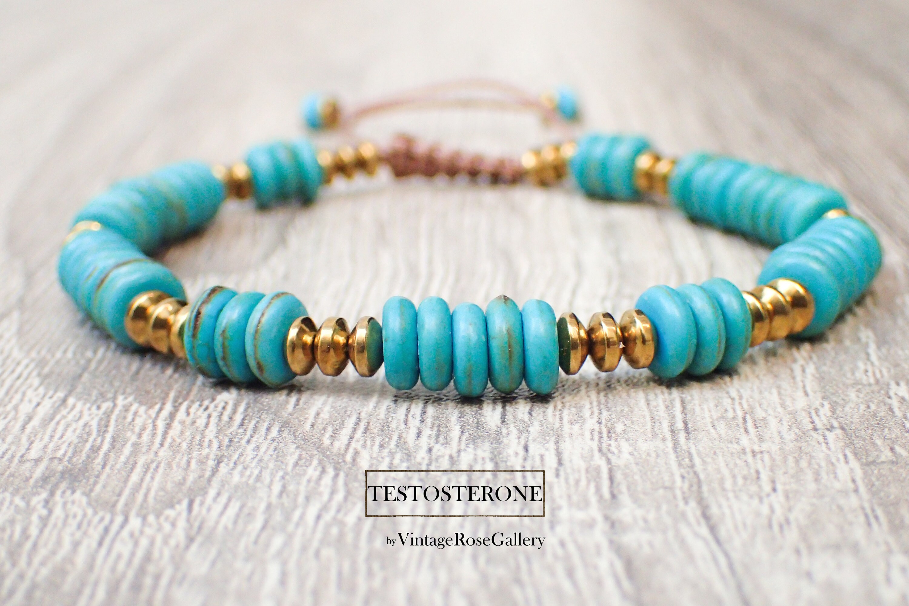 Turquoise Silver /gold Mens Bracelet, Turquoise Boho Luxury