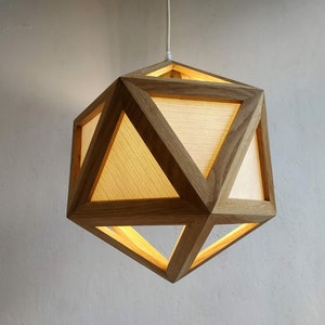 Pendant light - hanging lamp - pendant lamp - oak - wood pendant light - modern chandelier lighting