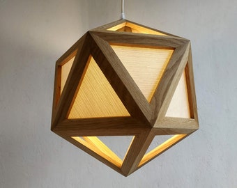 Pendant light - hanging lamp - pendant lamp - oak - wood pendant light - modern chandelier lighting