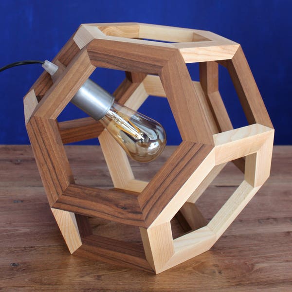 Pendant or Table Lamp in Ash and Walnut  high quality solid wood