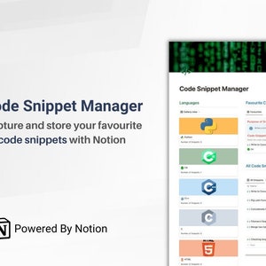 Notion Template Code Snippet Manager for Programmers and Coders - Etsy