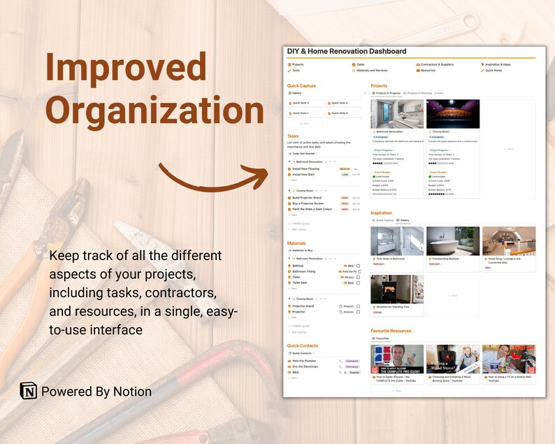 Notion Template Home Renovation Planner - Home Renovation Budget ...