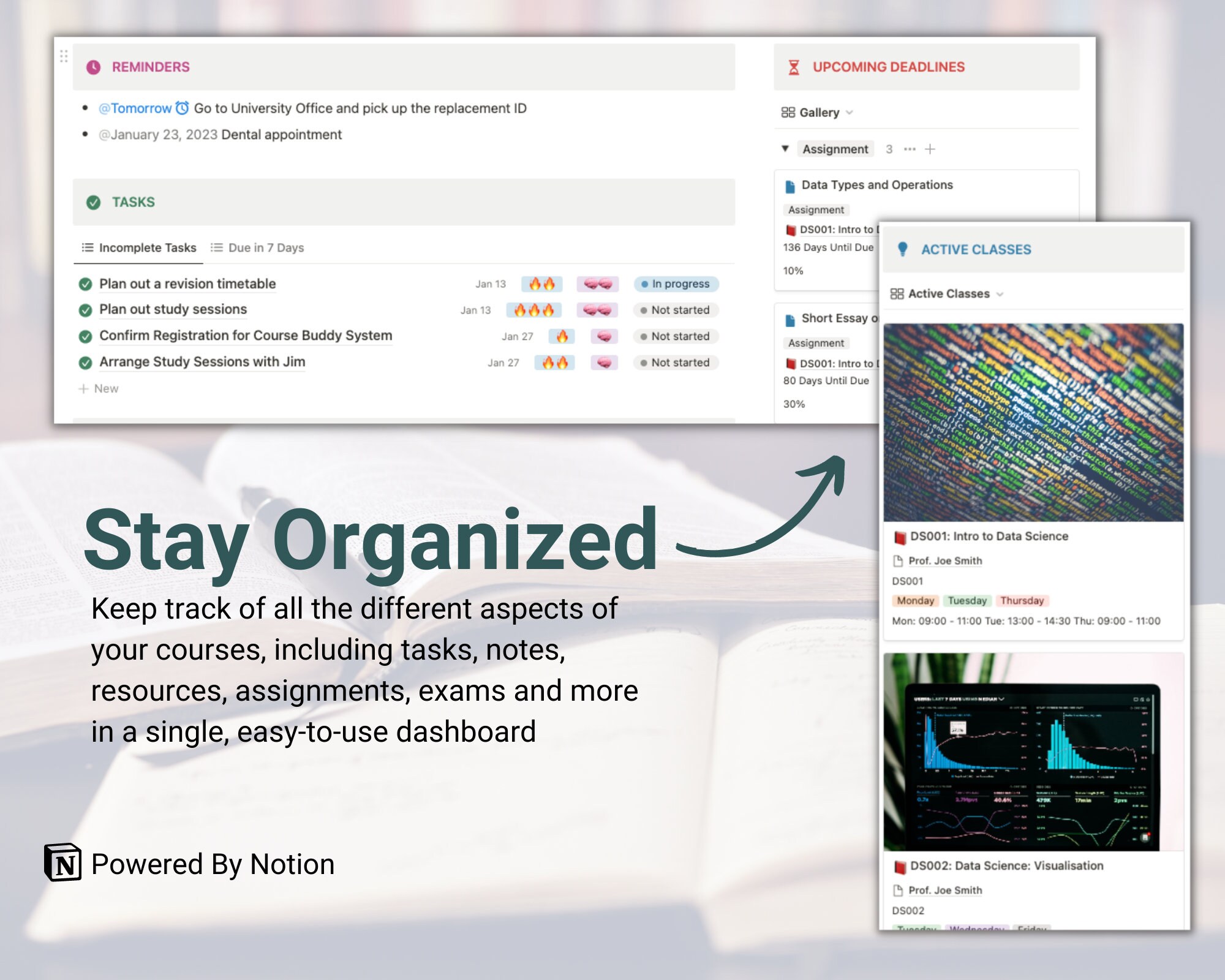 Notion Template Student Planner, Study Planner, Course Planner, College ...