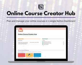 Course Creation Notion Dashboard, Notion Template, Course Creation Planner, Course Creation Toolkit, Content Creation Notion Template