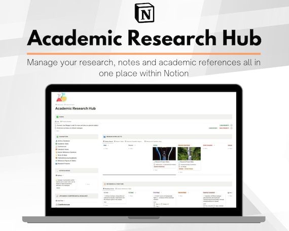 Notion Template Students, Academic Research Planner for PhD Students, Notion Template PhD, Notion Research PhD Planner, Academic Planner
