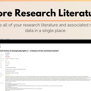 Puede incluir: Una captura de pantalla de una tableta que muestra un art&iacute;culo de investigaci&oacute;n titulado "A brief review of isotopically light Li - a feature of the enriched mantle?" El art&iacute;culo incluye una lista de referencias y un resumen de la investigaci&oacute;n.
