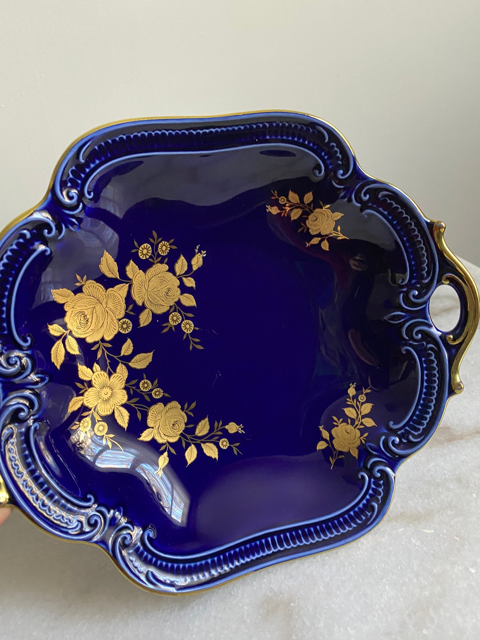 Vtg Echt Cobalt 24 Karat Gold 5 Plate Bavaria Porzellan - Etsy