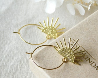 Hoop earrings with suns