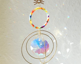 Suncatcher suncatcher with round rainbow crystal