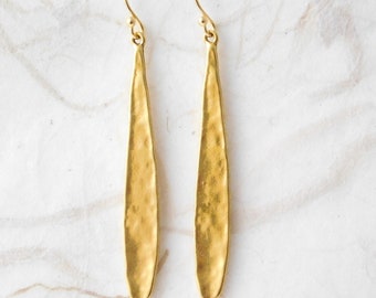 Olive leaf earrings gold