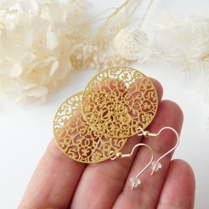 Feather-light Bohemian Mandala Earrings Gold Gift Idea Earrings Ornament image 6