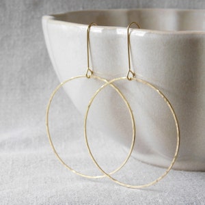 dainty hammered circle earrings gift idea minimalist jewelry