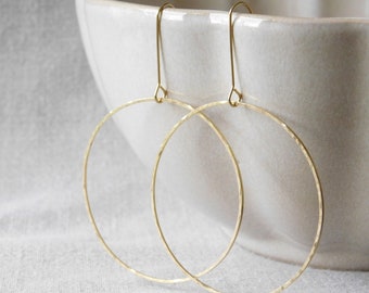 dainty hammered circle earrings gift idea minimalist jewelry