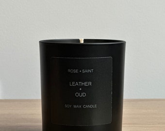 Leather + Oud Scented Candle