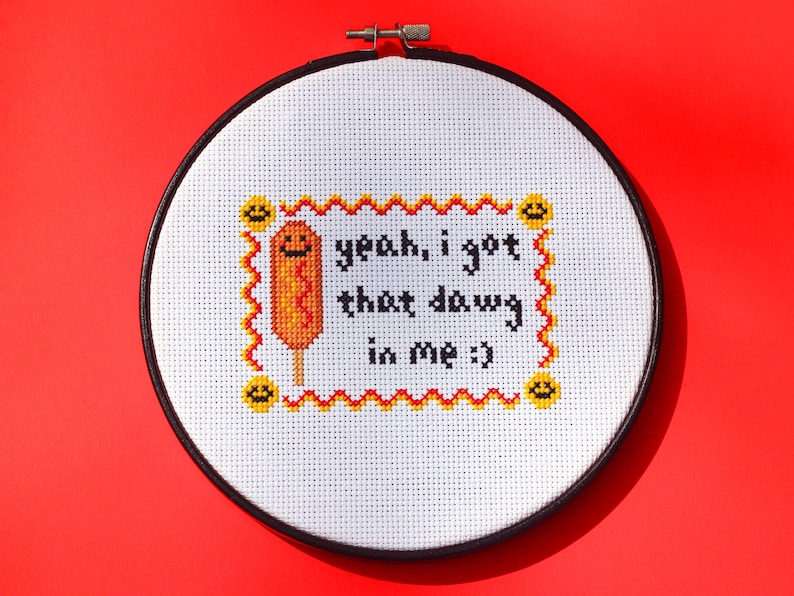 Corn Dog Cross Stitch Pattern PDF - Got That Dawg In Me image 2