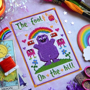Grimace Cross Stitch Pattern PDF - The Fool - Fast Food Friends 90s Nostalgia