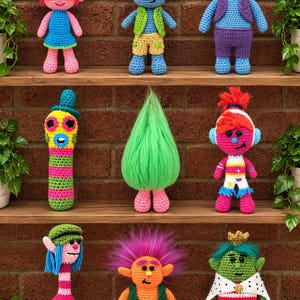 9 Troll Doll Crochet Patterns - Amigurumi Troll Pattern Bundle - PDF