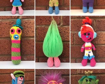PDF Crochet Pattern | 9 Troll Dolls Crochet Patterns | Amigurumi Patterns | Troll Dolls | Crochet Dolls and Toys |