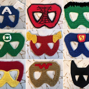 PDF Crochet Pattern | 9 Superhero Masks | Superhero Fancy Dress | Crochet Pattern | Amigurumi Patterns | Crochet Toys & Dolls |