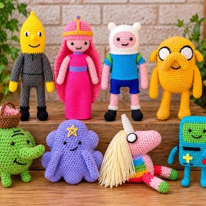 Adventure Time Crochet Patterns – 8 Amigurumi Dolls Tutorial - PDF