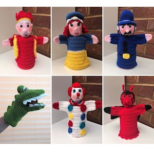 PDF Crochet Pattern | 7 Punch and Judy Hand Puppets | Crochet Pattern | Crochet Puppets | Hand Puppets | Crochet Dolls and Toys |