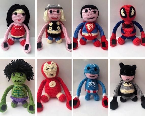 Crochet superhero store dolls pattern