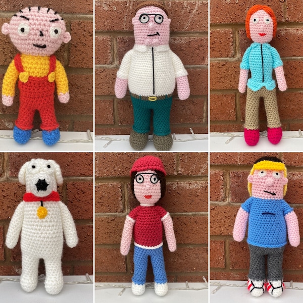 Patron au crochet PDF | Patron au crochet Family Guy | Les griffons au crochet | Motif Amigurumi |