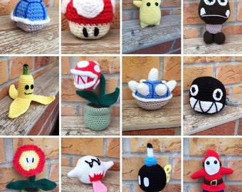 PDF Crochet Pattern | 12 Super Mario Crochet Patterns | Amigurumi Pattern | Super Mario Bros | Crochet Dolls and Toys |